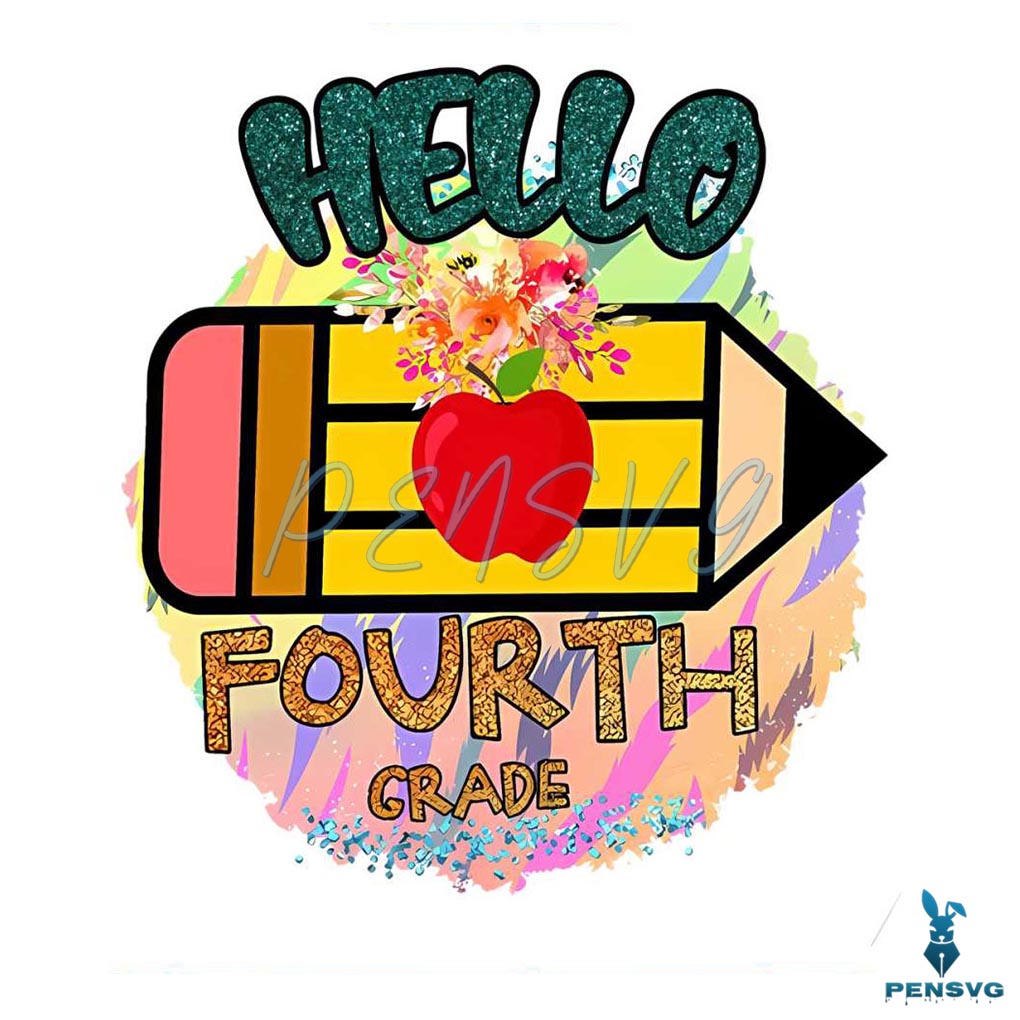 Hello Fourth Grade First Day School PNG Silhouette File