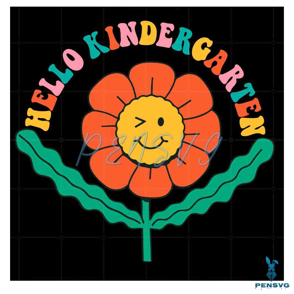 Hello Kindergarten Groovy SVG Files for Cricut Sublimation Files
