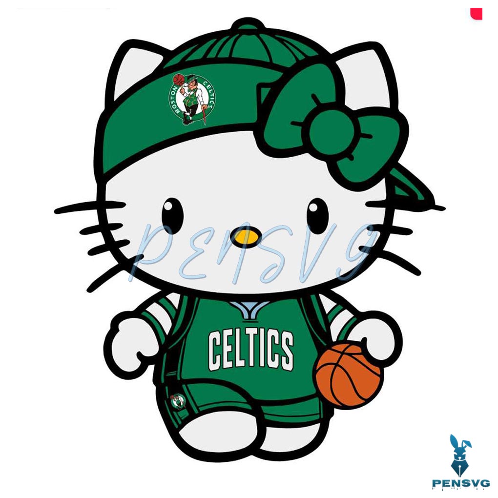Hello Kitty Boston Celtics NBA Basketball SVG