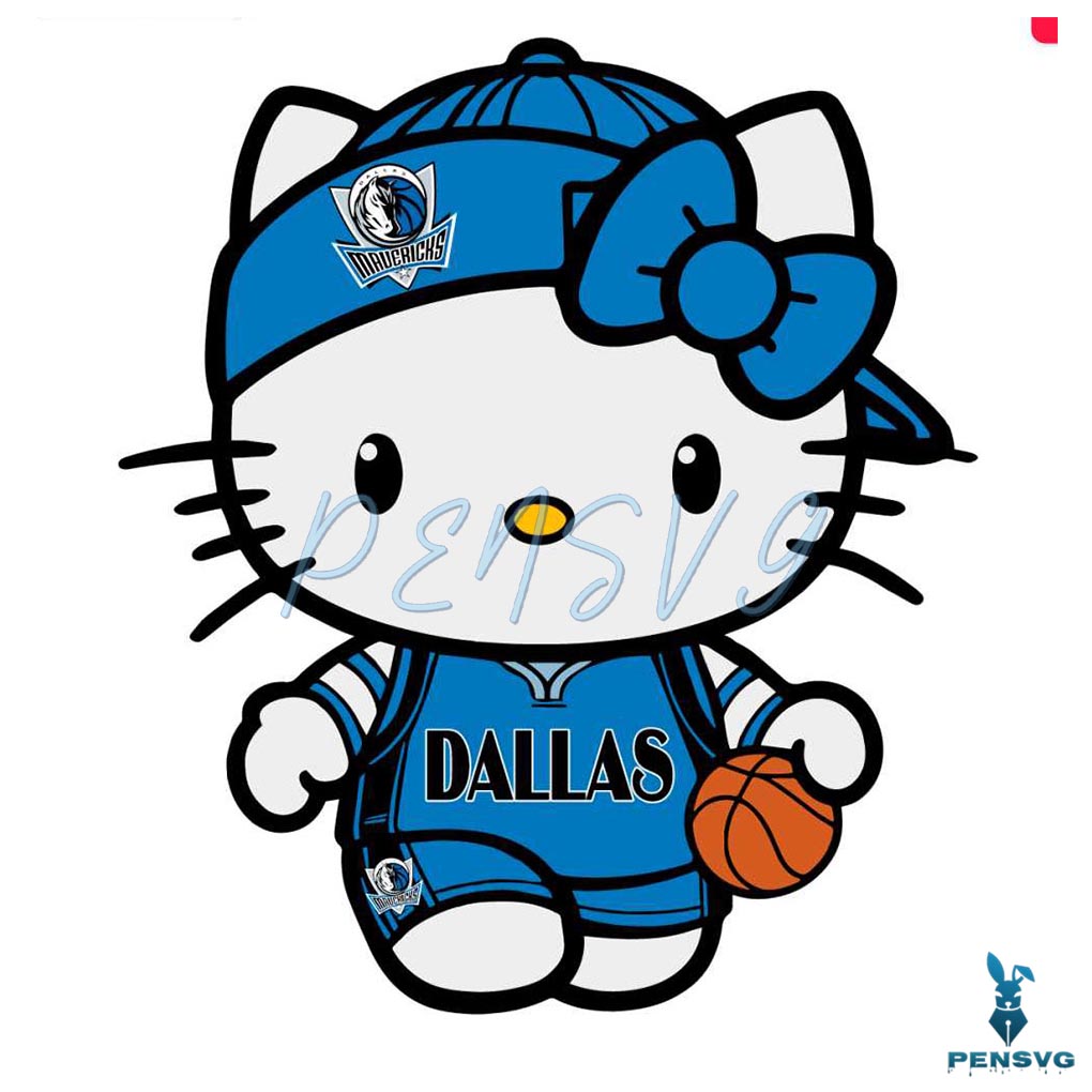 Hello Kitty Dallas Mavericks NBA Basketball SVG