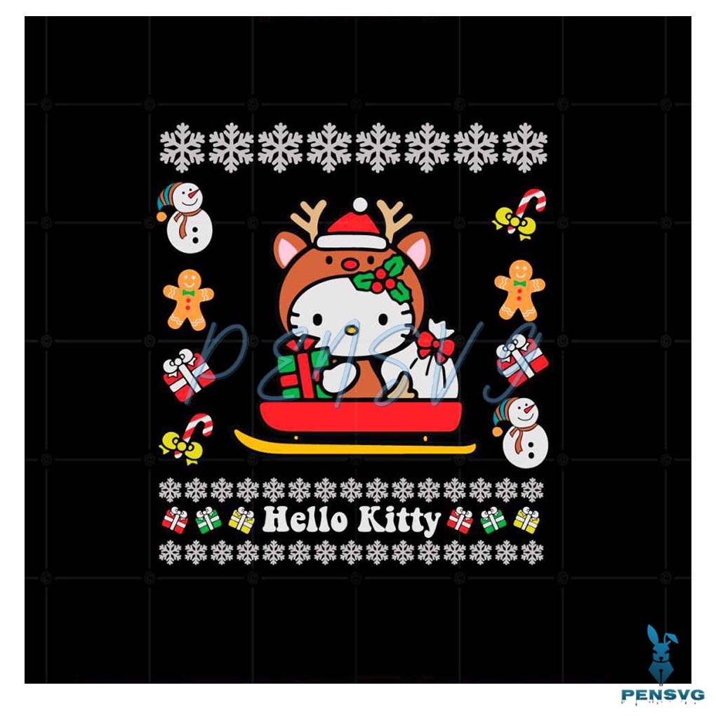 Hello Kitty Ugly Christmas Svg Files For Cricut Sublimation Files
