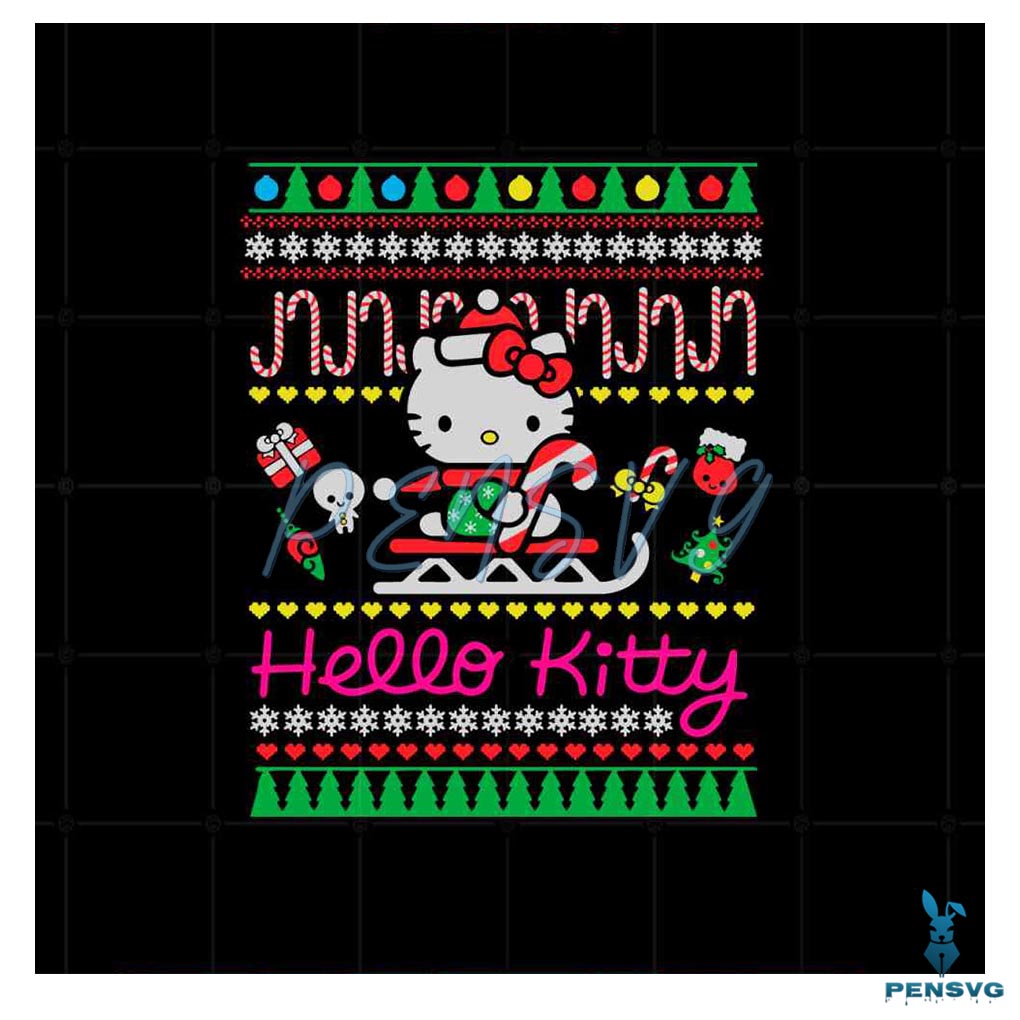 Hello Kitty Ugly SVG Christmas Design Graphic Designs Files