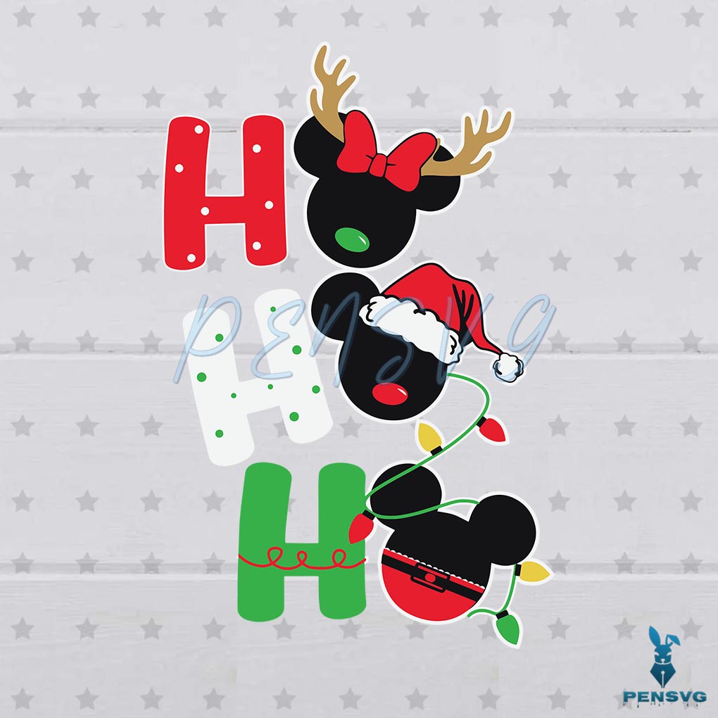 Ho Ho Ho Mickey Head Disney Christmas SVG