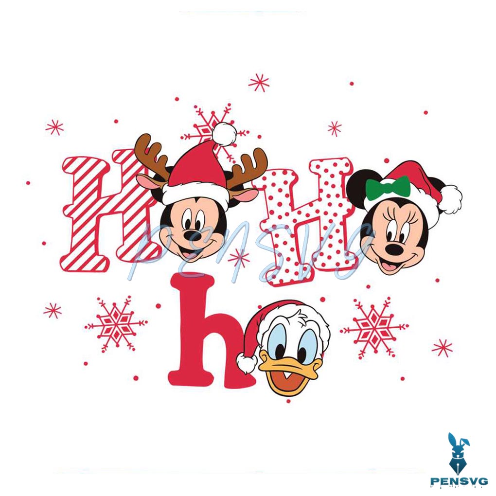 Ho Ho Ho Mickey Minnie Daisy SVG