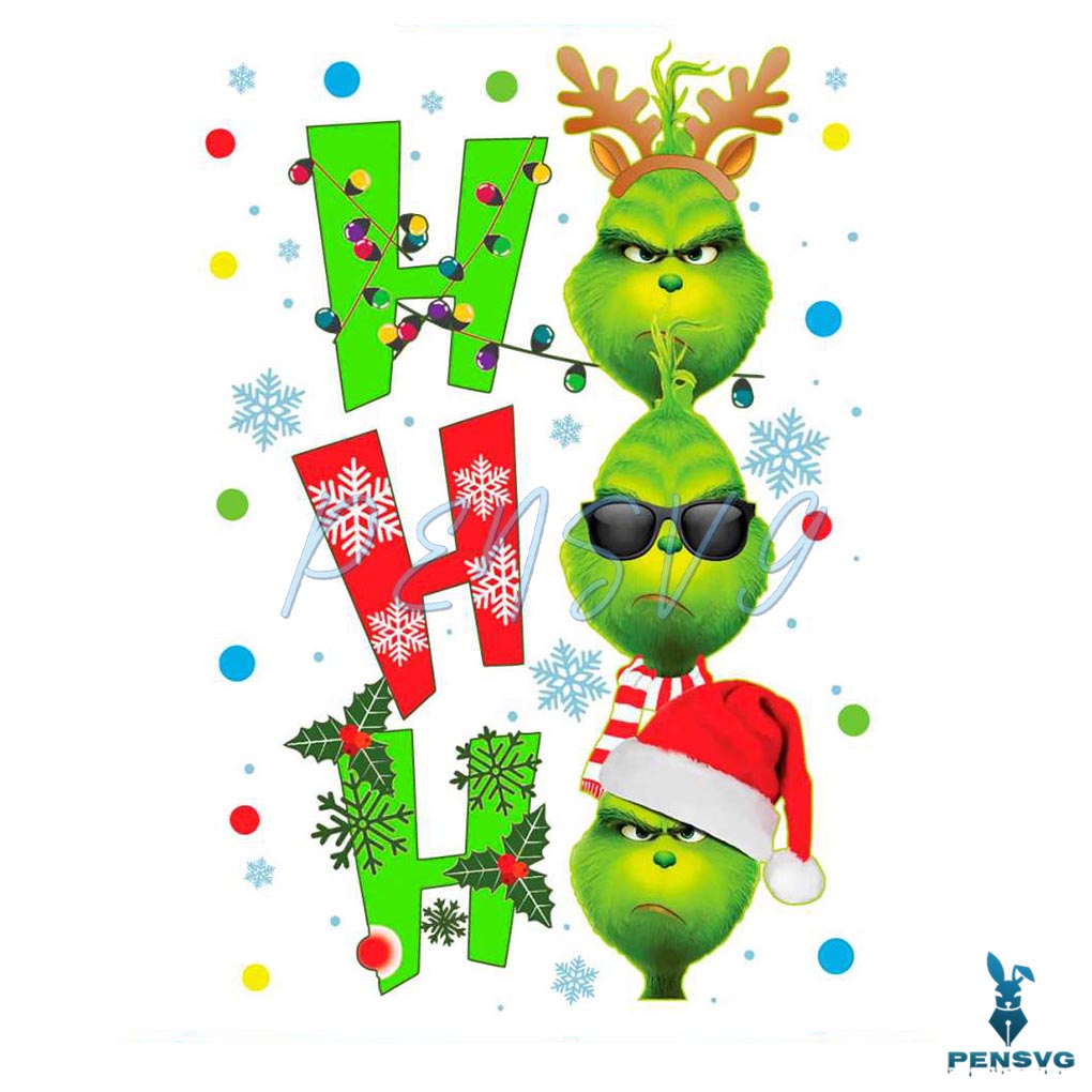 Ho Ho Ho The Grinch Christmas PNG
