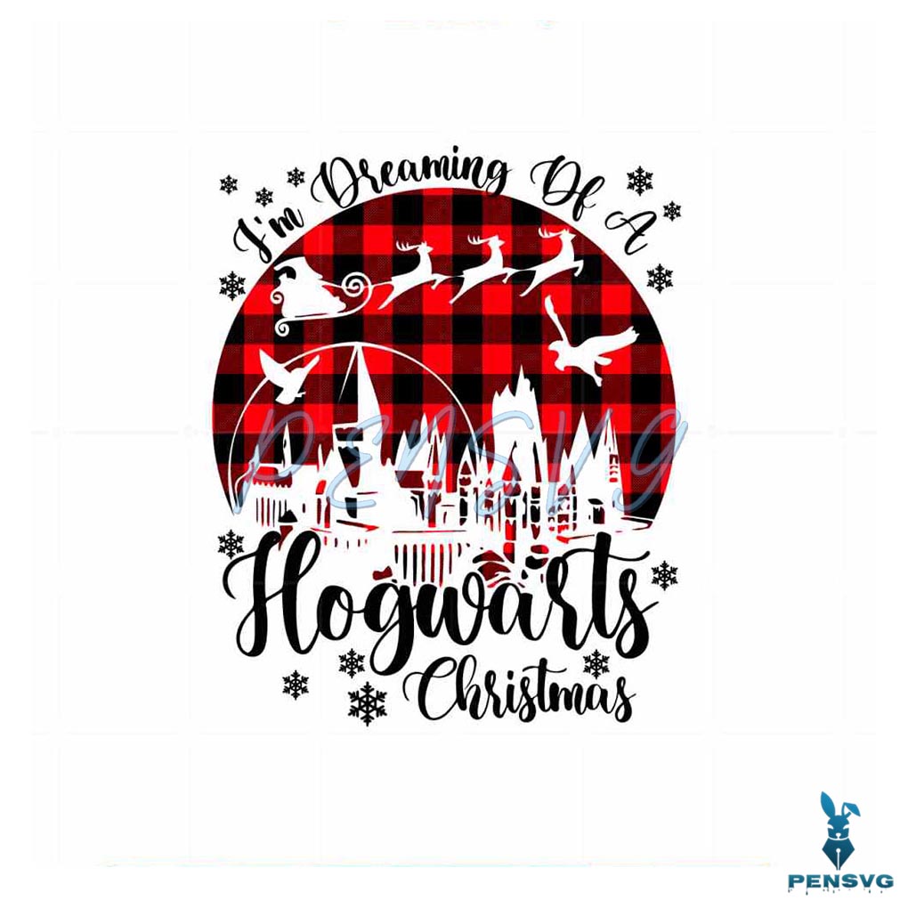 Hogwarts Christmas SVG Buffalo Check Cutting Digital Files