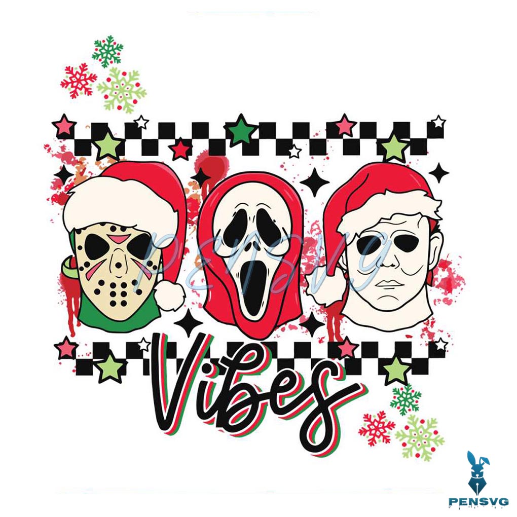 Horror Movie Characters Christmas Vibes SVG Digital File