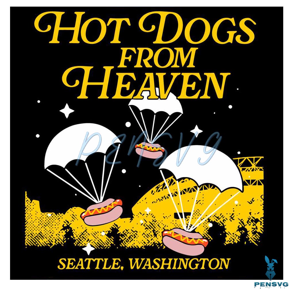 Hot Dogs From Heaven Seattle Baseball SVG