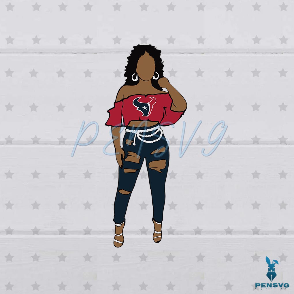Houston Texans NFL SVG Black Girl Cutting Digital Files