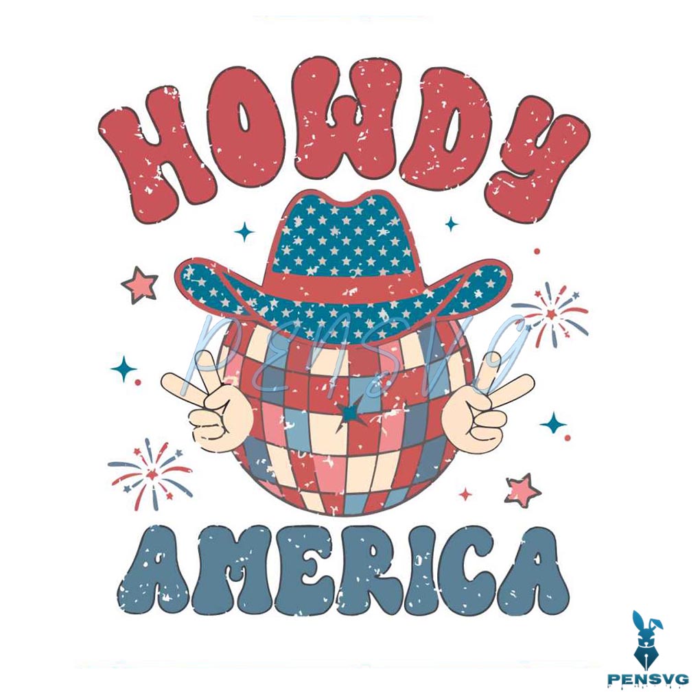 Howdy American Western 4th of July SVG Graphic Design File