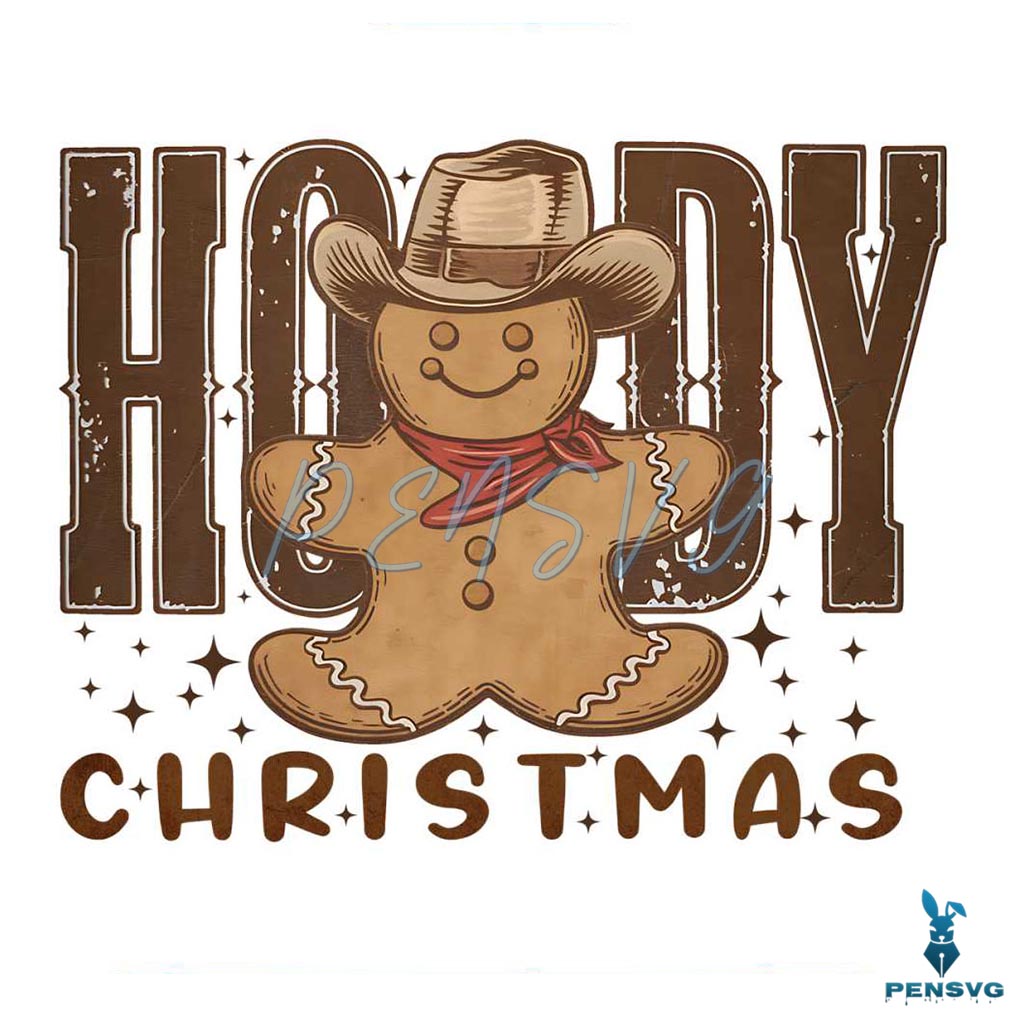 Howdy Christmas Gingerbread Man Png
