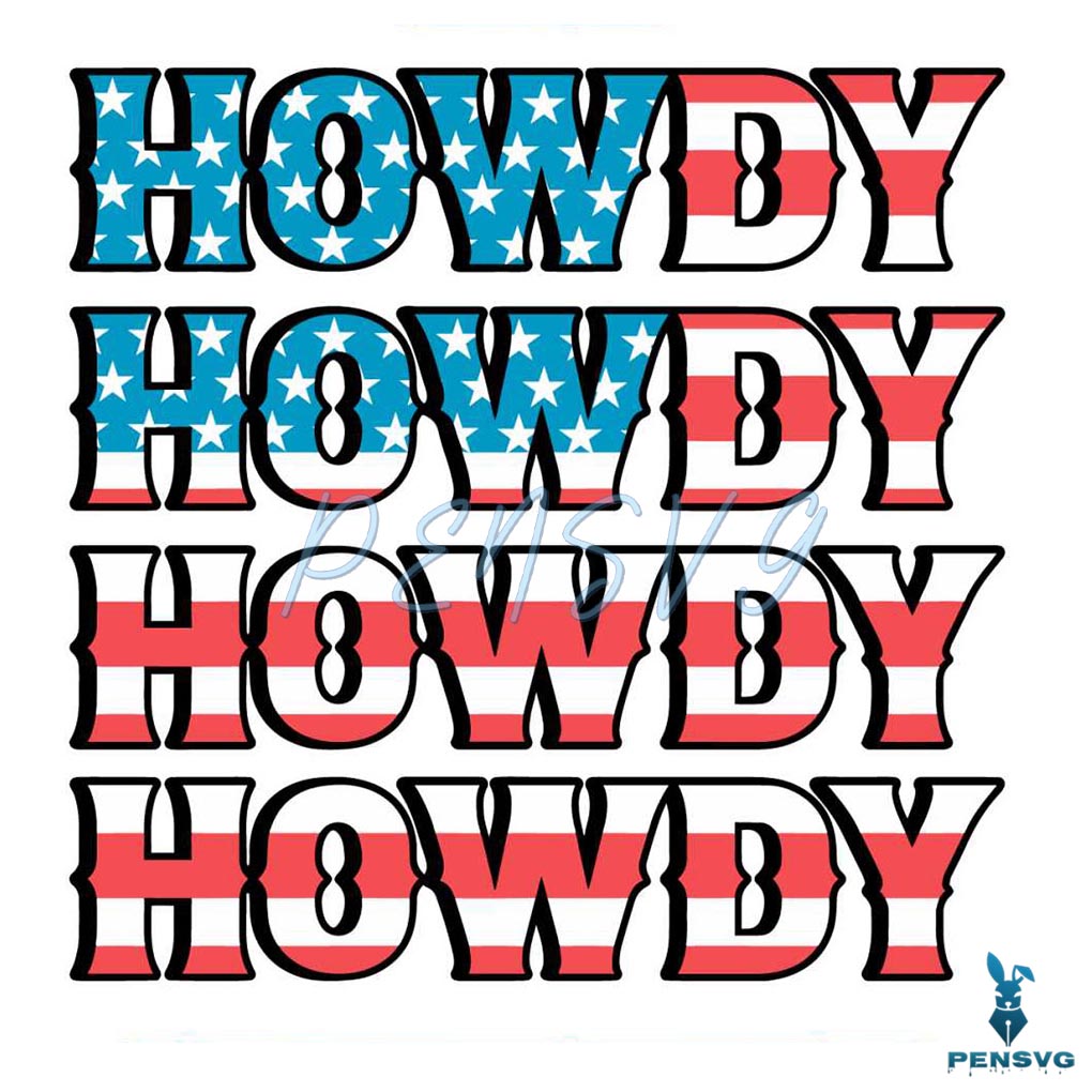 Free Howdy 4th of July SVG Cut File for Cricut and Western Patriotic Crafts