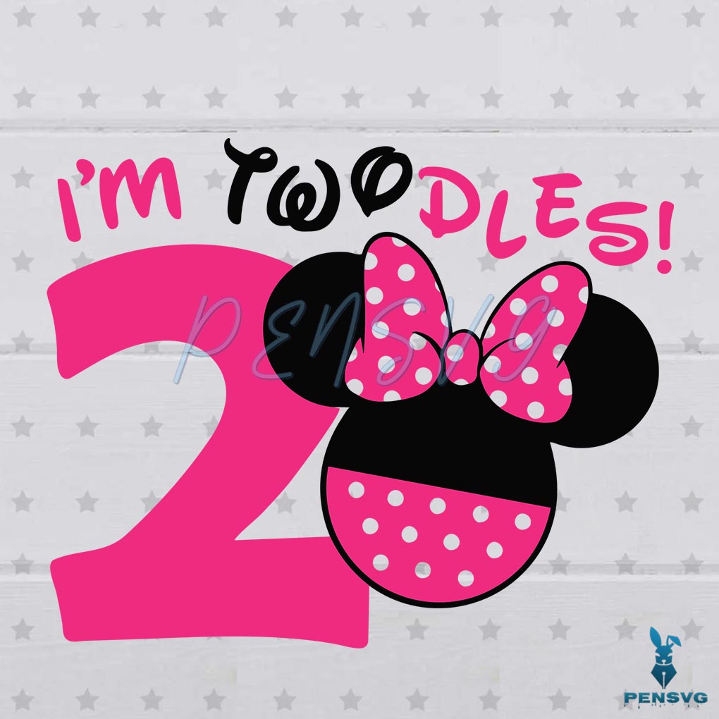 I'm Twodles SVG Digital File, Birthday Svg, Minnie Mouse Svg