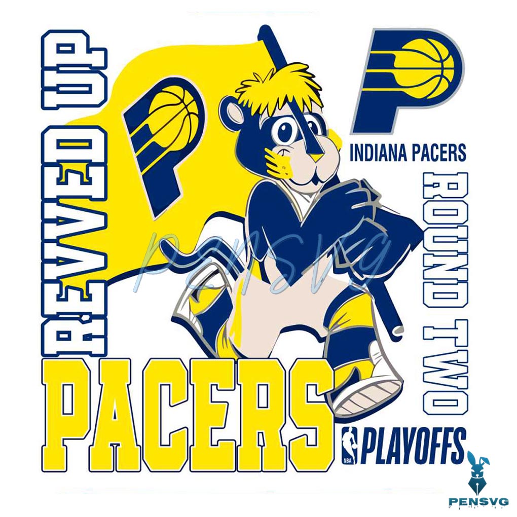 Indiana Pacers 2024 Boomer Revved Up Playoffs SVG