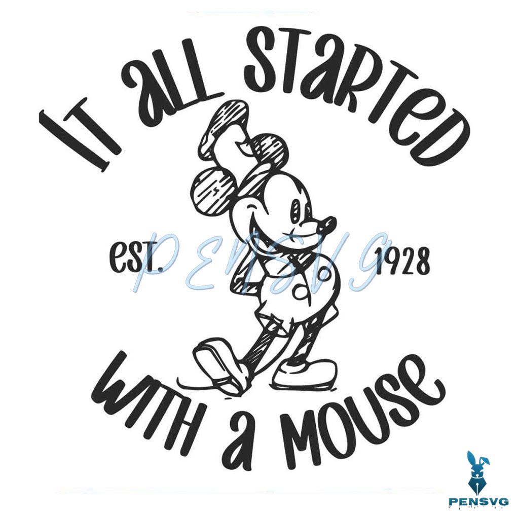 It All Started With A Mouse Steamboat Willie SVG