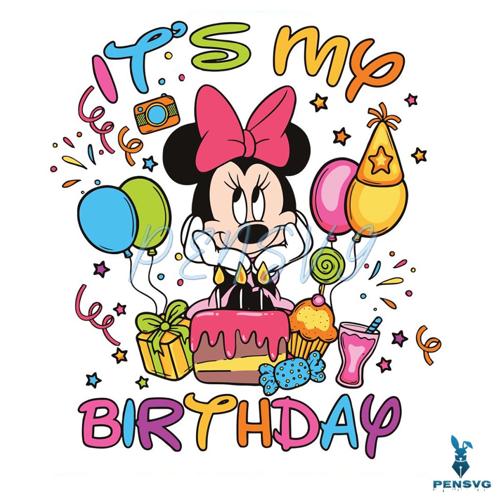 Its My Birthday Minnie Mouse Disney SVG