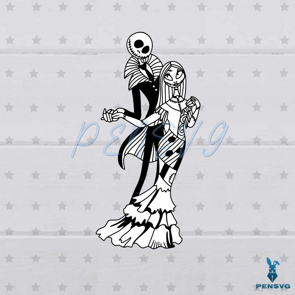 Jack and Sally The Nightmare Before Christmas SVG Cutting File