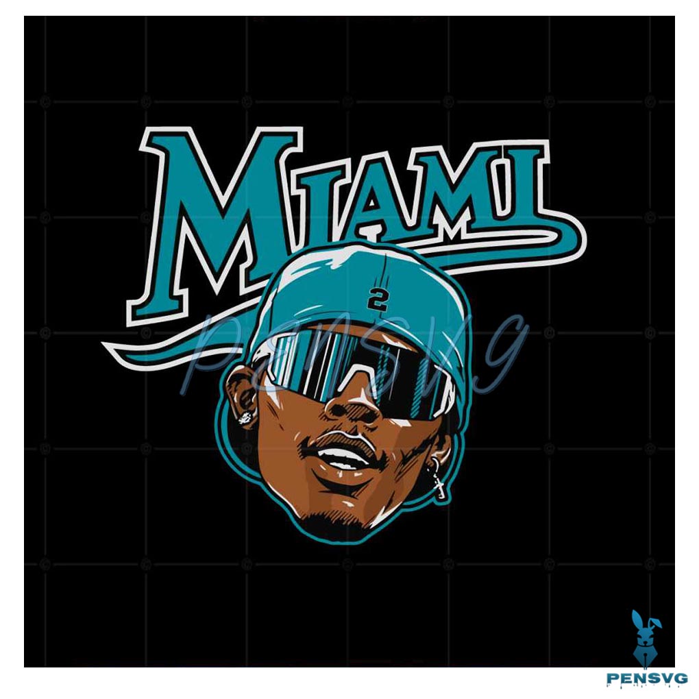 Jazz Chisholm Swag Head Miami Marlins Baseball Player Svg