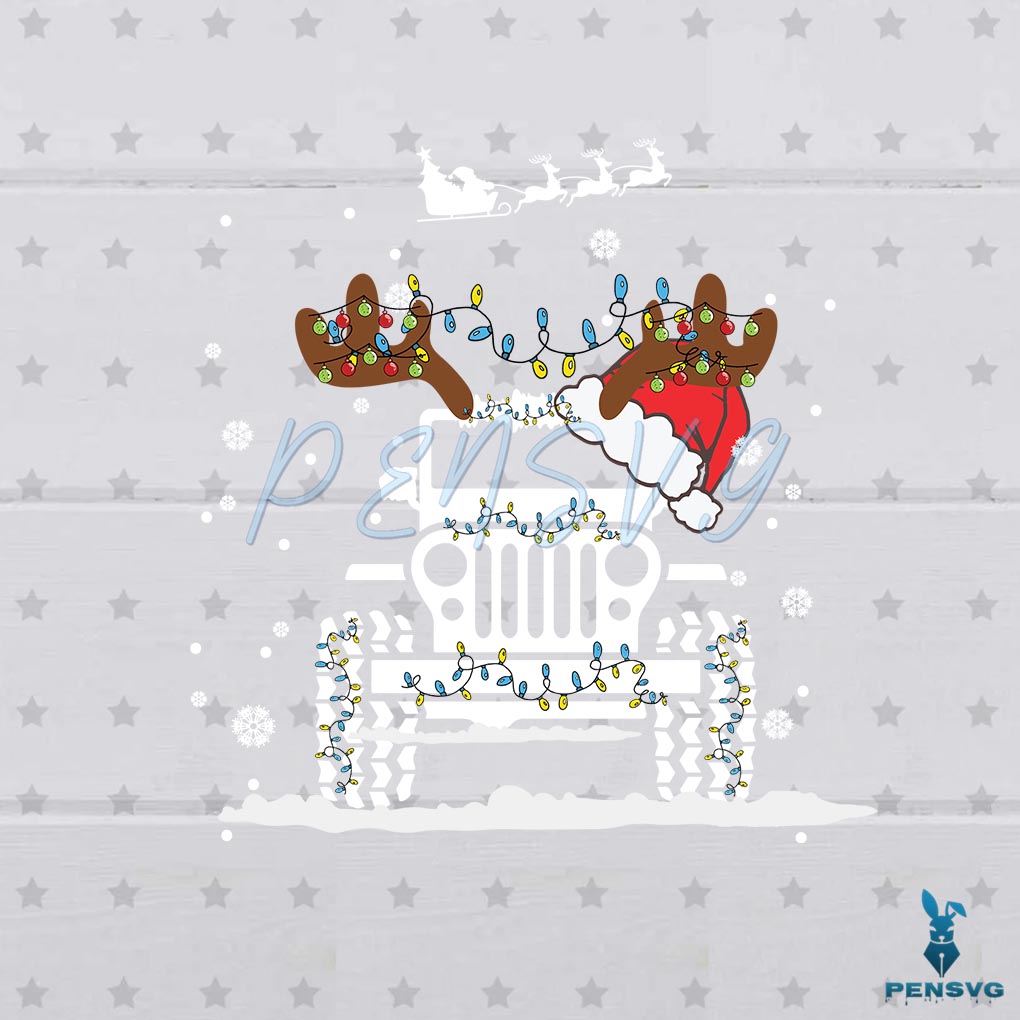 Jeep Christmas Lights Xmas Tree Reindeer Svg Cutting Files