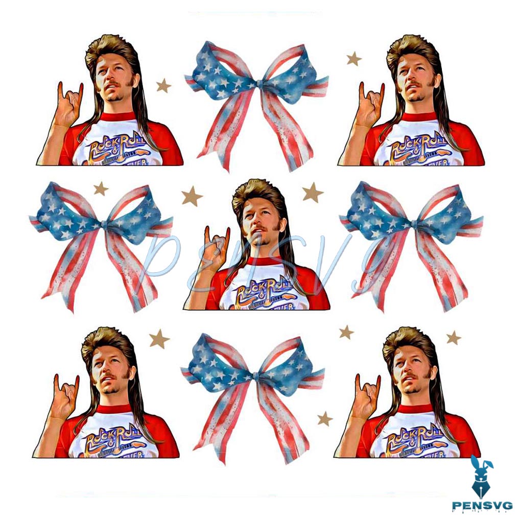 Joe Dirt 4th of July Coquette Ribbon Bow PNG