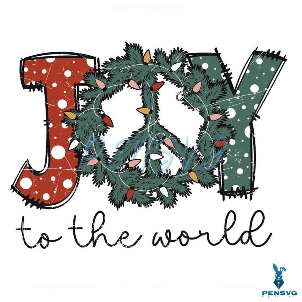 Joy To the World Christmas Wreath SVG Cutting Digital File