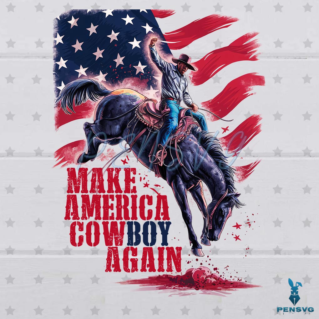 July 4th Make America Cowboy Again Horse PNG