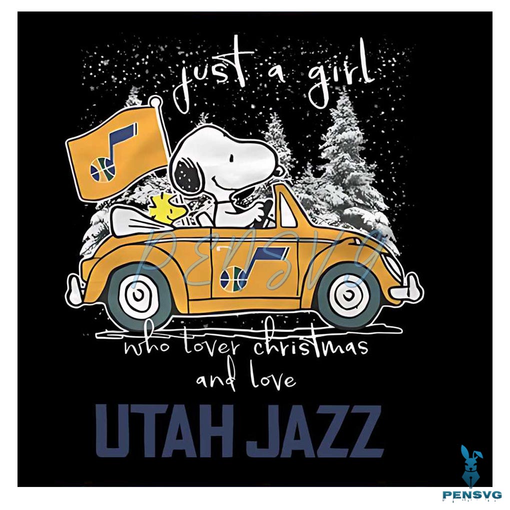 Just A Girl Who Lover Christmas And Love Utah Jazz 2023 PNG