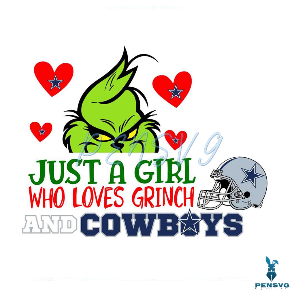 Just A Girl Who Loves Grinch And Cowboys SVG