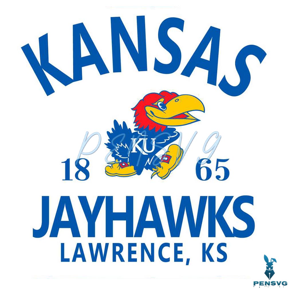 Kansas Jayhawks Lawrence 1865 Svg