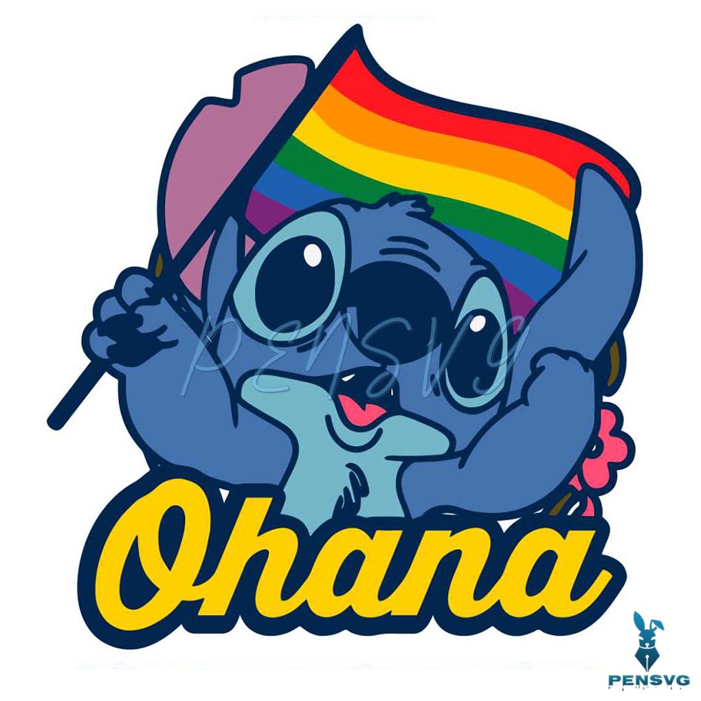 LGBT Flag Stitch Ohana SVG Pride Month SVG Digital File