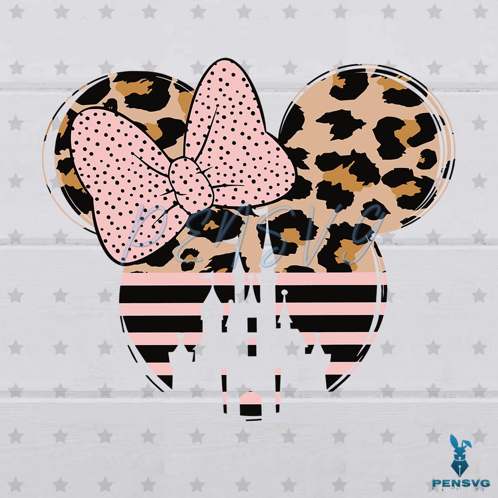 Leopard Disneyworld Minnie castle SVG Cutting Digital File