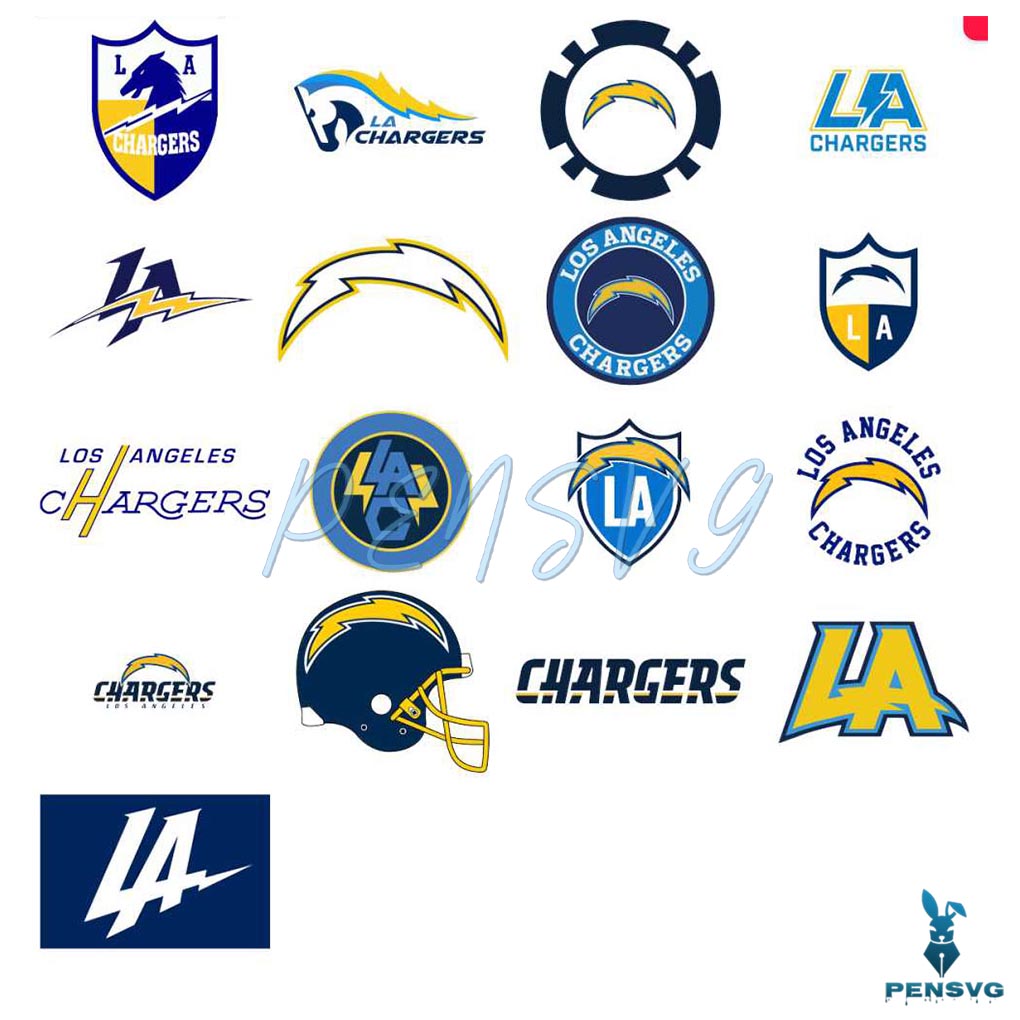 Los Angeles Chargers Logo Svg Bundle Files