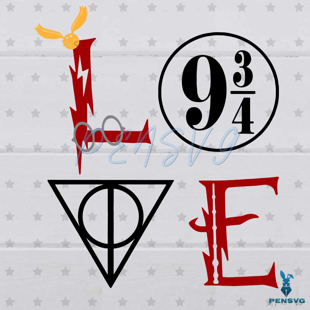Love 9 3 4 Harry Potter SVG Digital File, Harry Potter Svg, Hogwart Svg