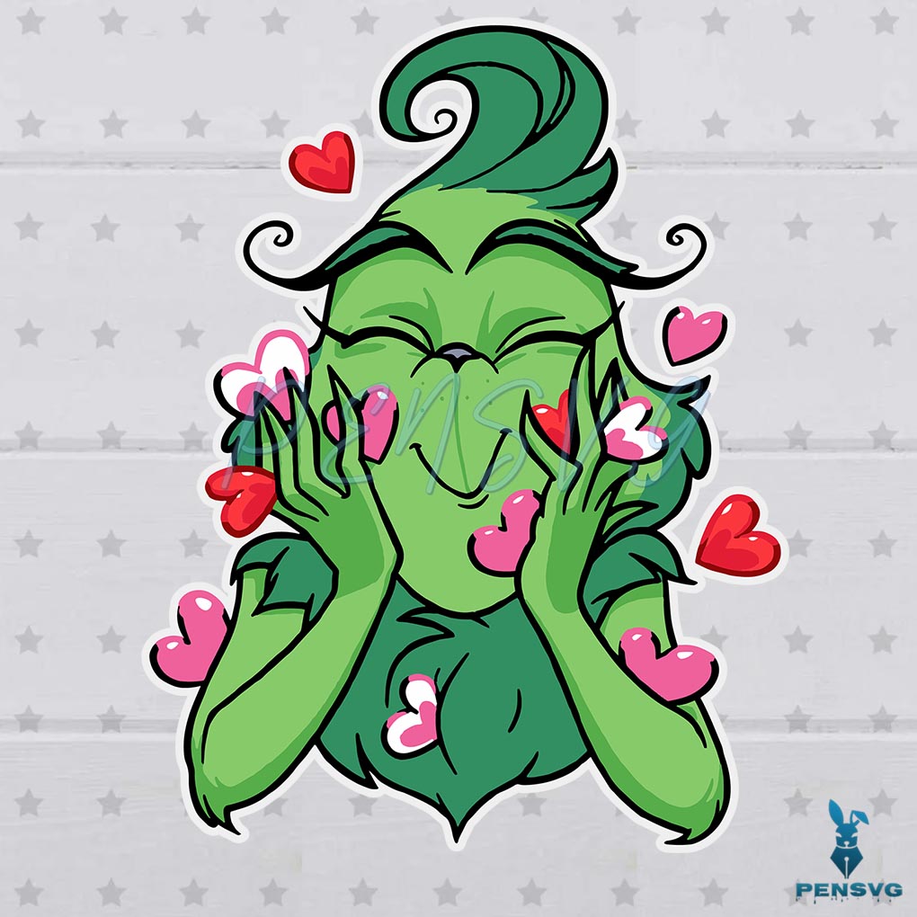 Love The Grinch Heart Svg Digital File, The Grinch Svg, Valentine Svg