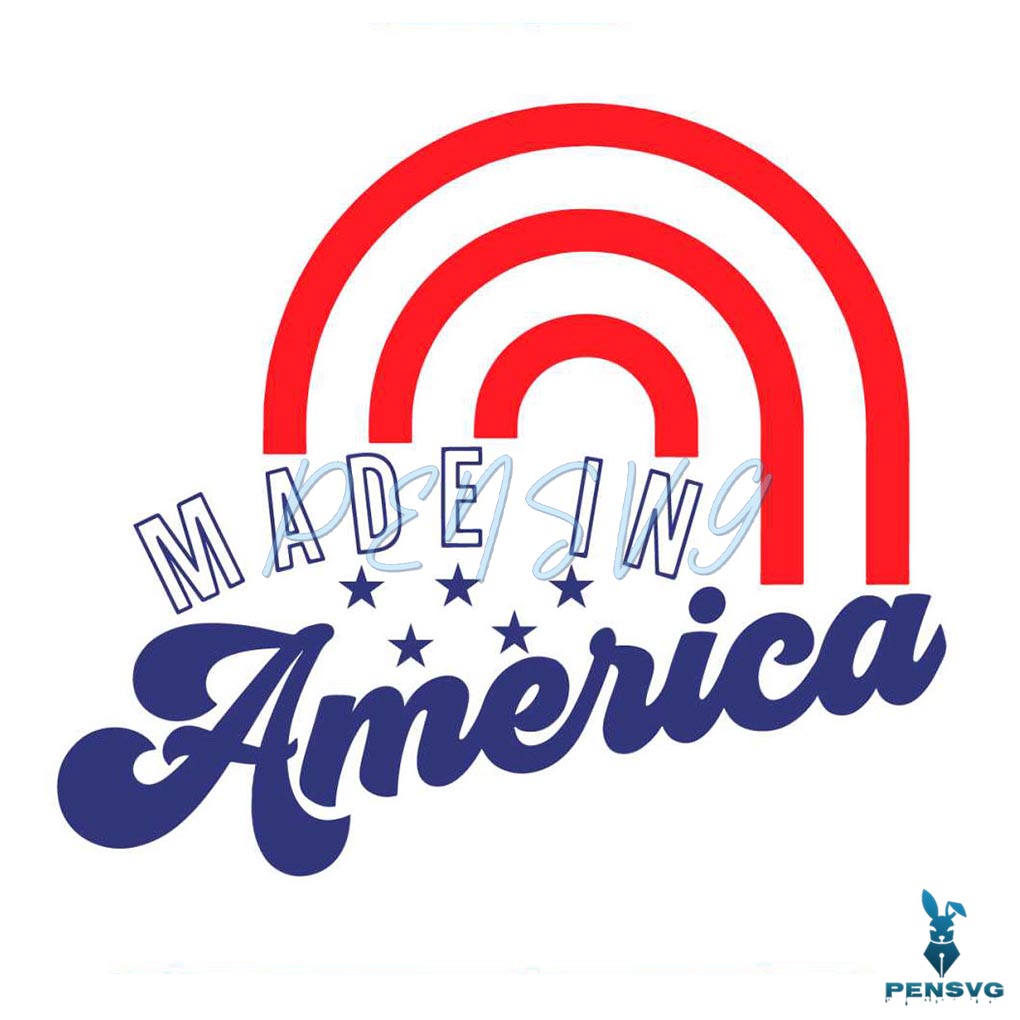 Made In America Happy 4th Of July SVG Cutting Digital File