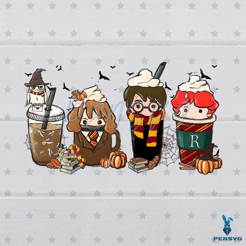 Magical Harry Potter Pumpkin Coffee PNG Sublimation