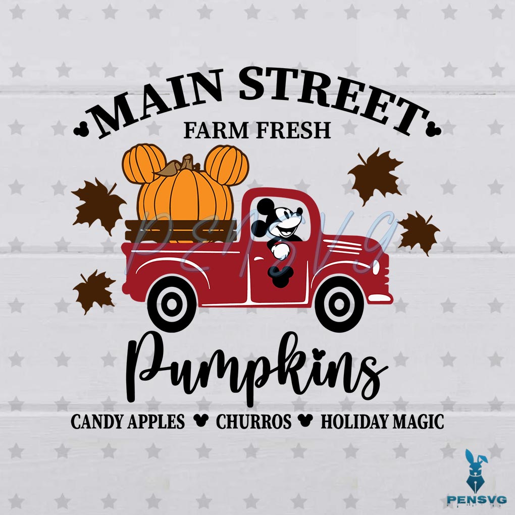 Main Street Farm Fresh Pumpkins Mickey Mouse SVG Cricut File