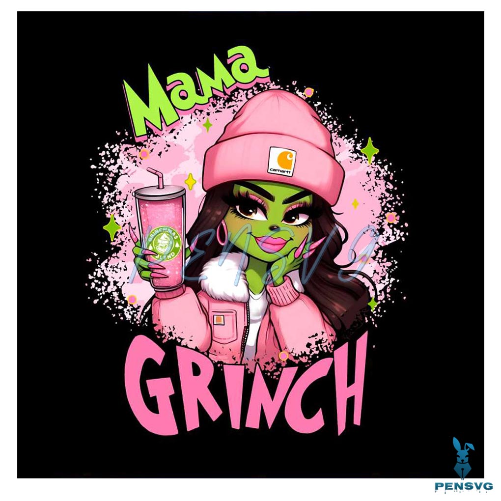 Mama Grinch Pink Girl PNG