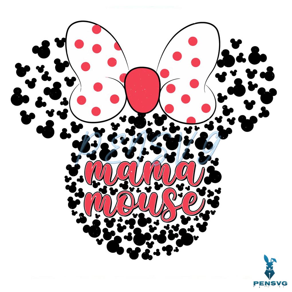 Mama Mouse Minnie Head Happy Mothers Day SVG