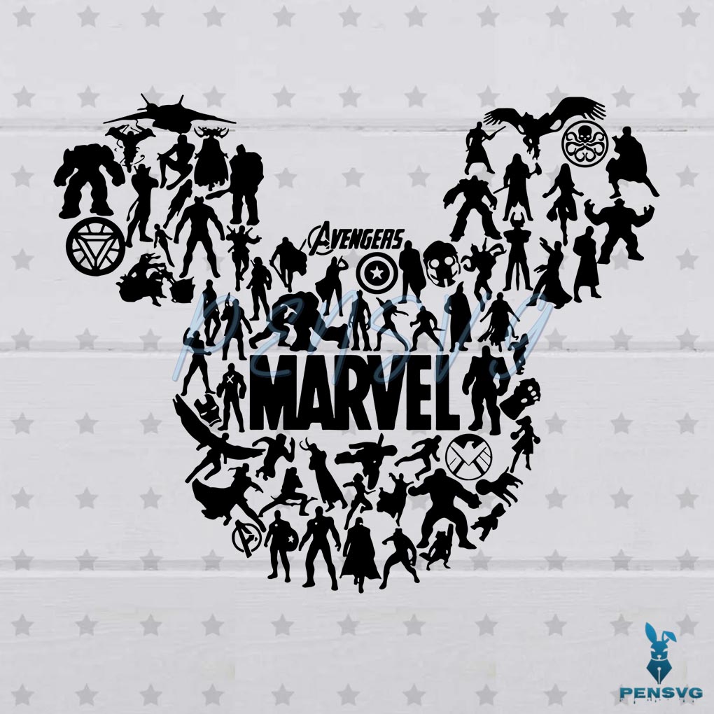 Marvel Mickey Mouse Disney Svg Digital File, Mickey Mouse Head Svg