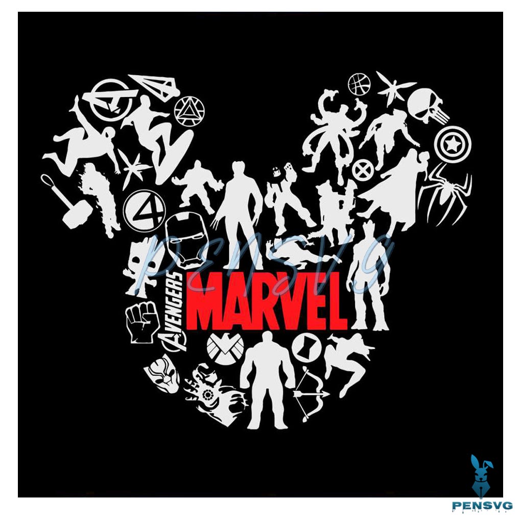 Marvel Super Hero Mickey Ear SVG Graphic Design Files