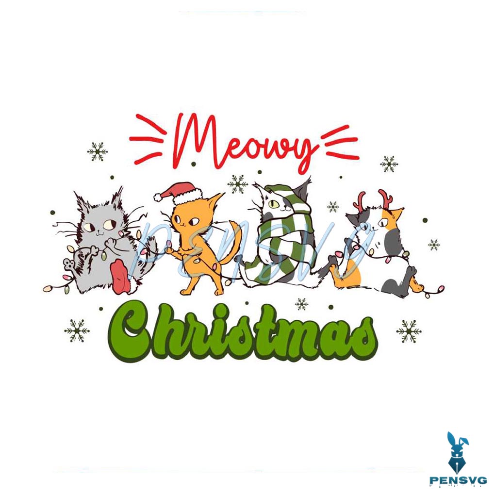 Meowy Christmas Funny Kitten Cat SVG File For Cricut