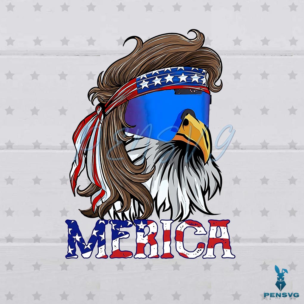 Merica Mullet Eagle PNG Funny 4th Of July PNG Silhouette File