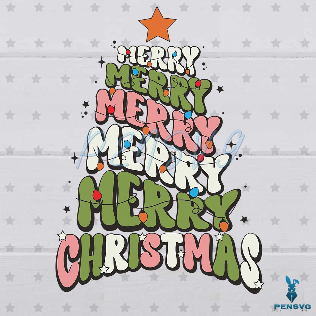 Merry Christmas Custom Christmas Tree SVG Cutting Files