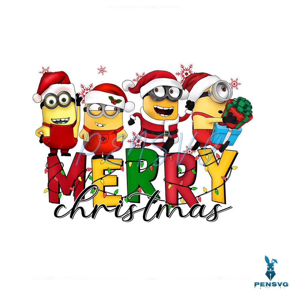 Merry Christmas Cute Minions PNG