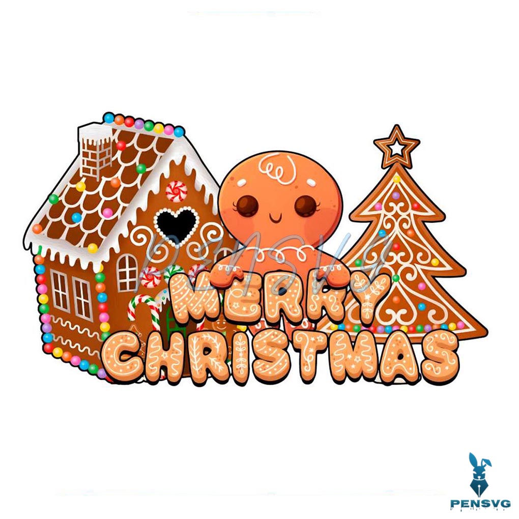 Merry Christmas Gingerbread PNG