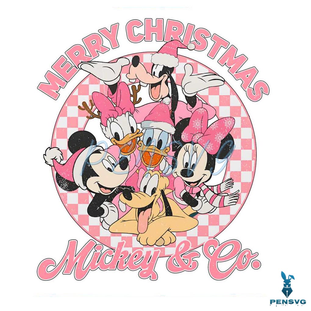 Merry Christmas Mickey And Co PNG
