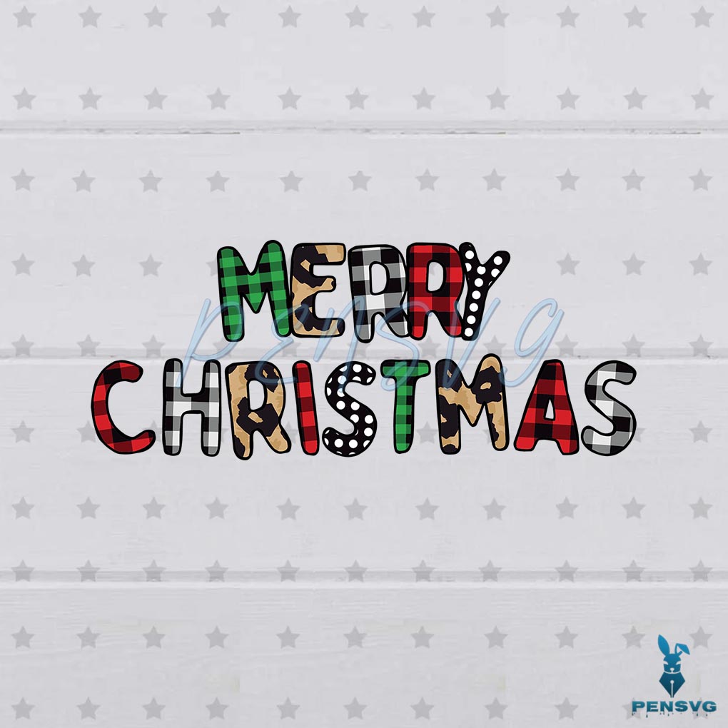 Merry Christmas SVG Trendy Buffalo Design Cutting Files