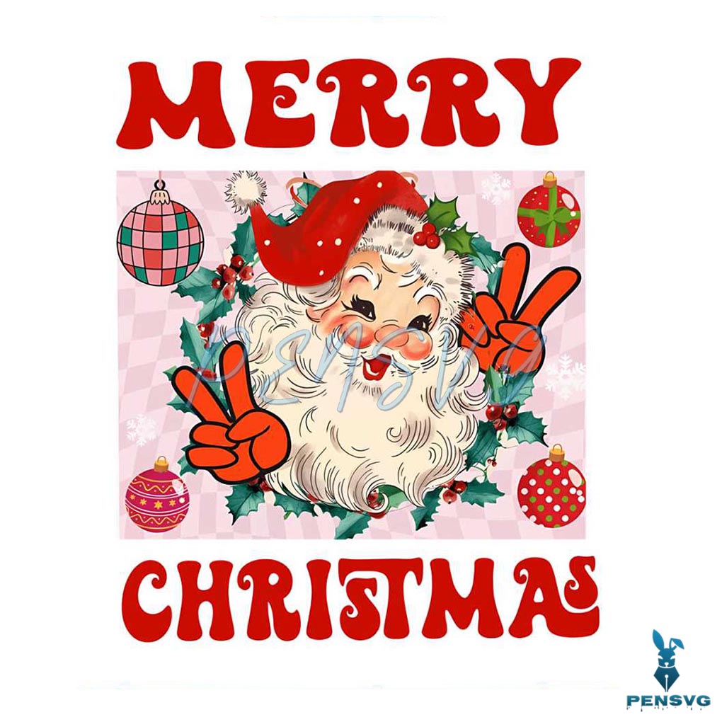 Merry Christmas Santa Wreath PNG