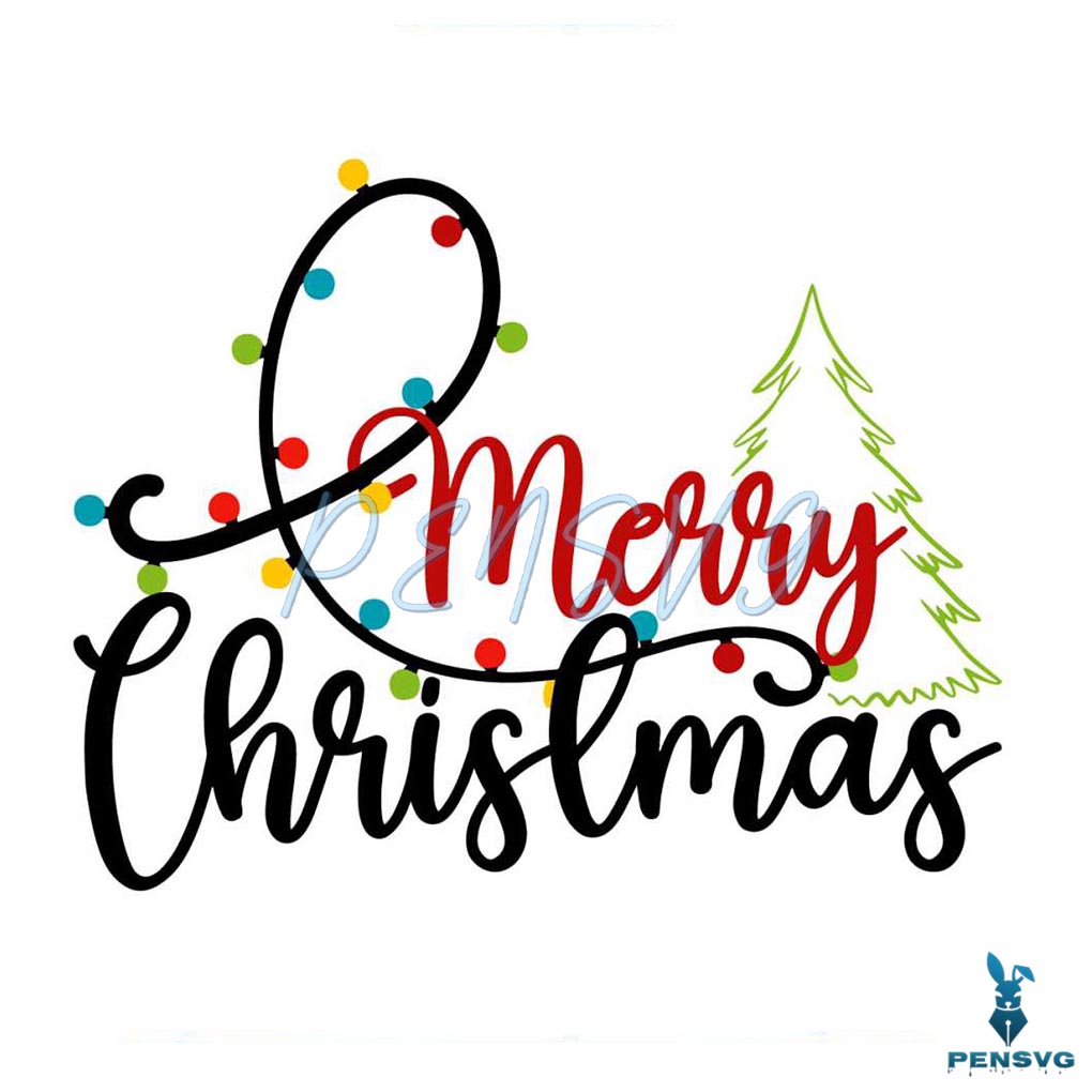 Merry Christmas Tree Christmas Holiday SVG File For Cricut